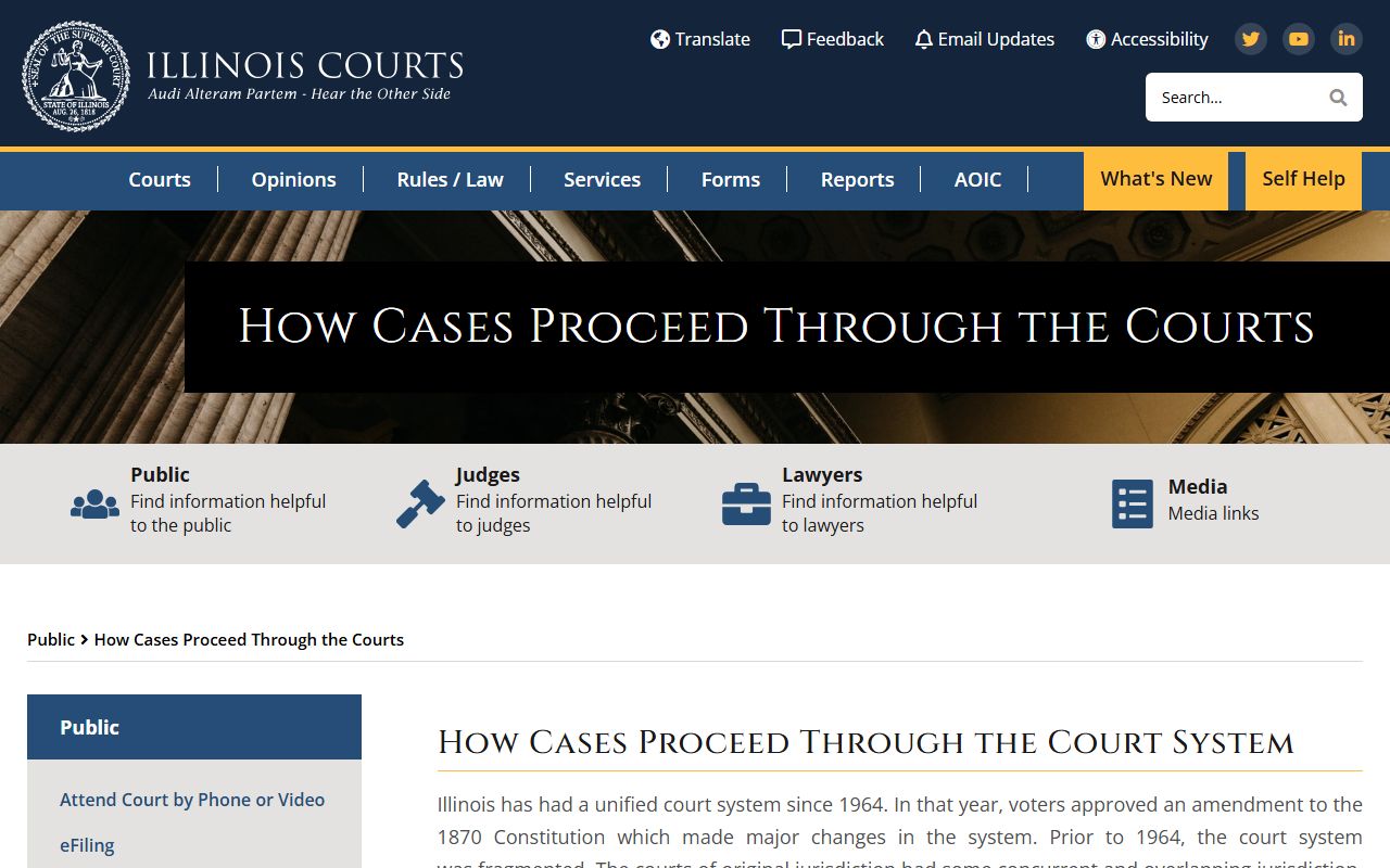 Illinois Courts page on how DuPage County court dockets move through the system