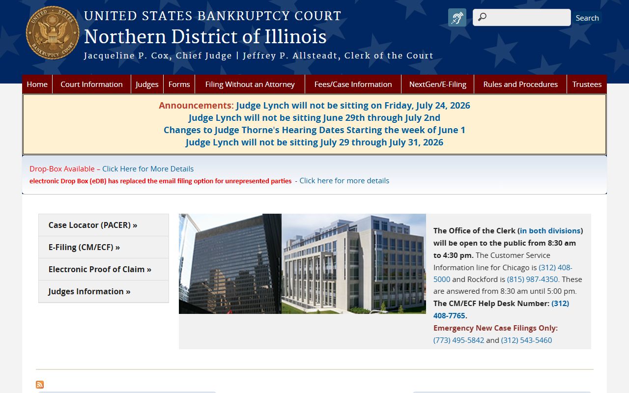 U.S. Bankruptcy Court page relevant to DuPage inmate population research
