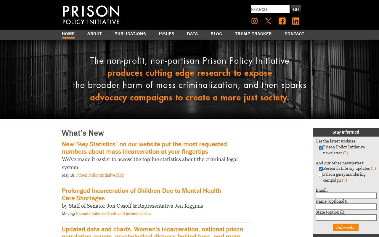 Prison Policy Initiative resource for DuPage County inmate population context