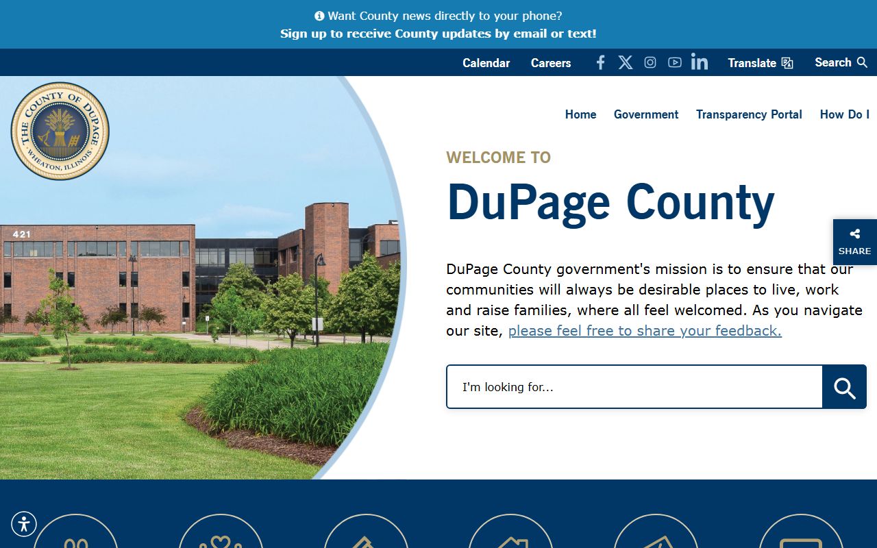 DuPage County government site with marriage records resources